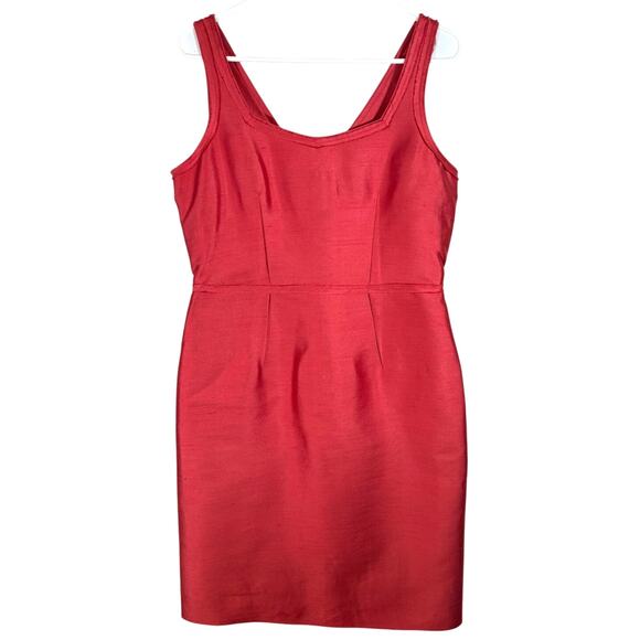 Talbots Women’s Silk Blend Coral Orange Sleeveless Sheath Dress Size 8 - Picture 1 of 5